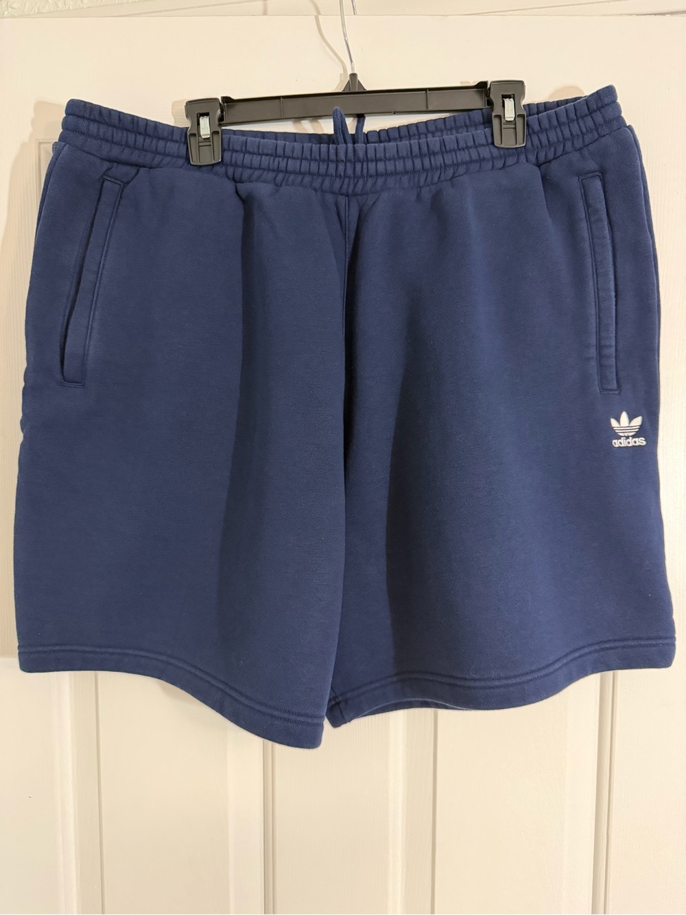adidas Men’s Navy Blue Trefoil Fleece Athletic Shorts